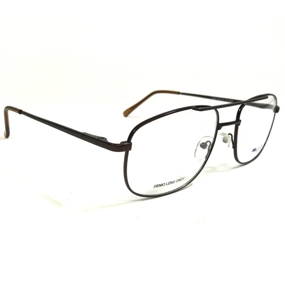 Lantis Optical Eyeglasses Frames L7009 BRN Brown Square Wire Rim 58-19-150